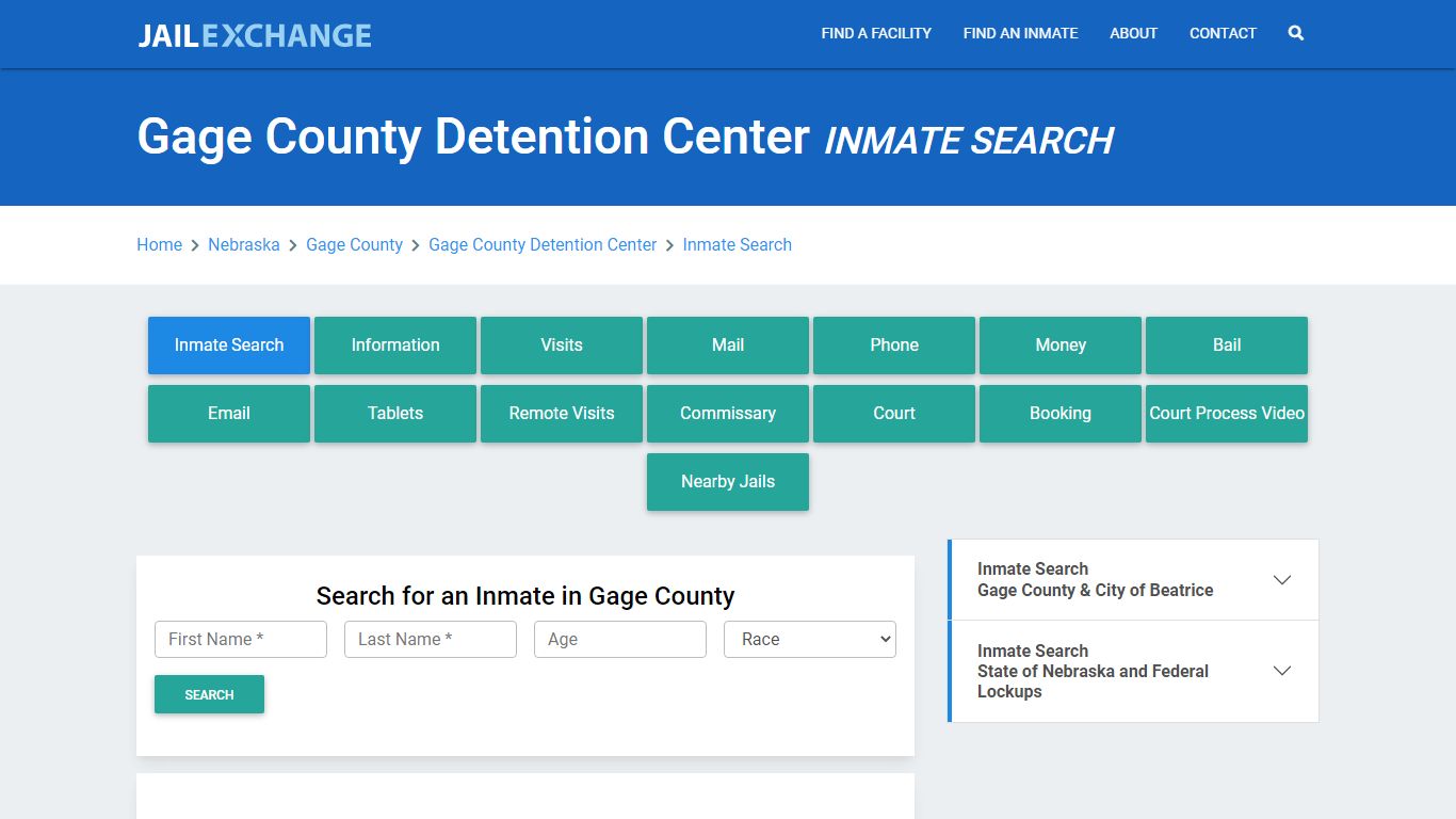 Gage County Detention Center Inmate Search - Jail Exchange